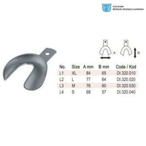 Łyżka wyciskowa pełna do bezzębia dolna fig.4 roz. S