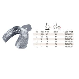 Łyżka wyciskowa perforowana aluminiowa dolna fig.0 roz. XXS