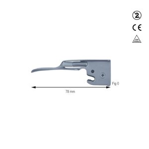 Łyżka metalowa jednorazowa do laryngoskopu Miller żarówka LED 82mm fig. 0