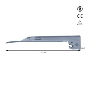 Łyżka metalowa jednorazowa do laryngoskopu Miller żarówka LED 110mm fig. 2