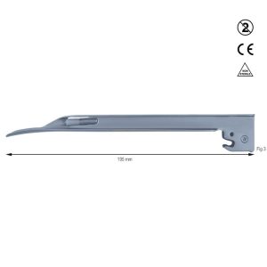 Łyżka metalowa jednorazowa do laryngoskopu Miller żarówka LED 130mm fig. 3