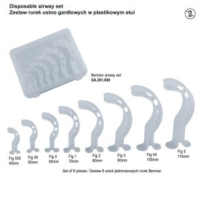 Jednorazowy rurki ustno-gardłowe Berman w plastikowym pudełku (8 szt.)