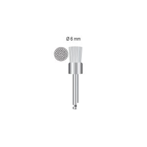 Szczoteczka polerska na kątnicę 6mm płaska biały nylon