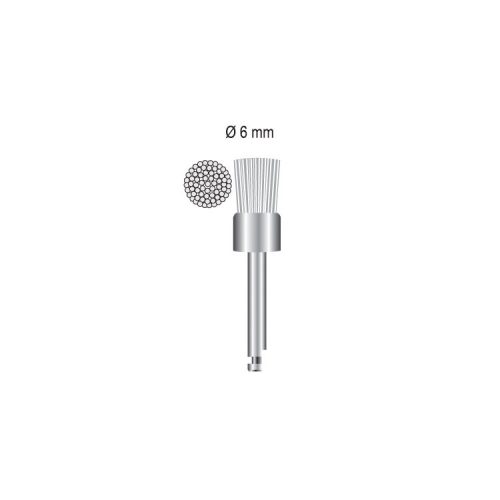 Szczoteczka polerska na kątnicę 6mm płaska biały nylon