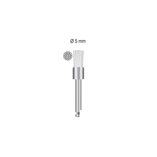Szczoteczka polerska na kątnicę 5mm płaska biały nylon