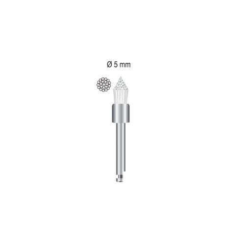 Szczoteczka polerska na kątnicę 5mm stożkowa biały nylon