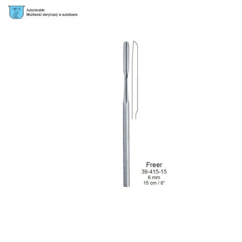 Dłuto żłobowe Freer do przegrody nosa 6mm/150mm CB7