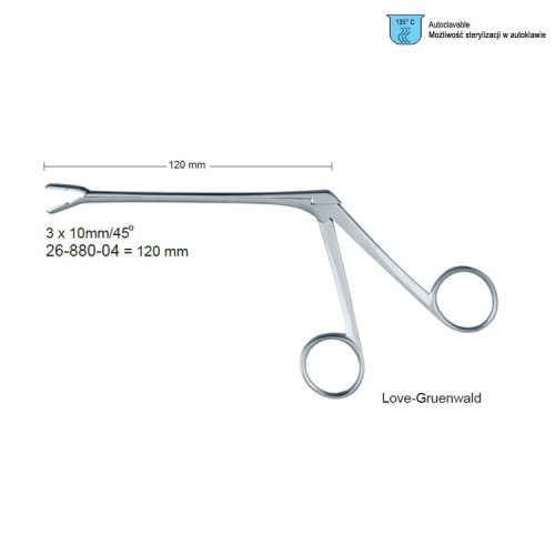 Odgryzacz do laminektomii Love-Gruenwald cięcie w dół 45° 3x10mm/120mm
