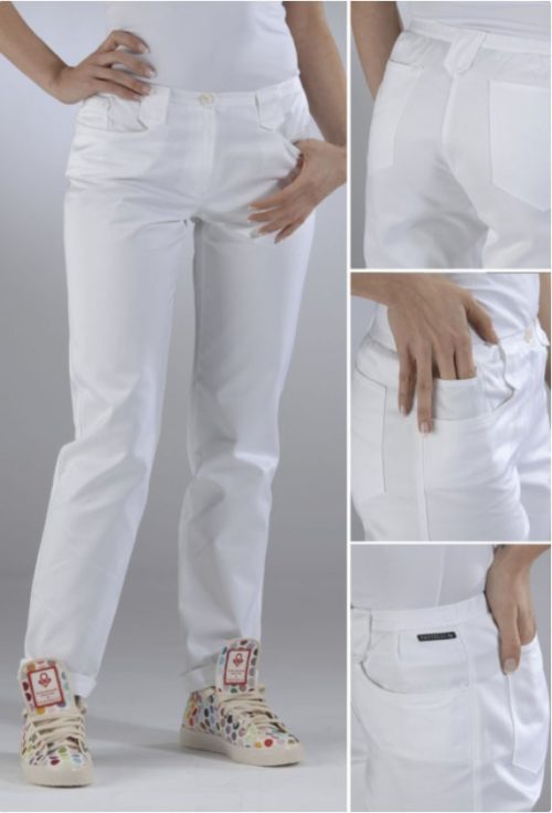 Jeans, spodnie damskie, Gab, białe XS