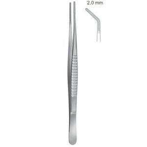 Penseta atraumatyczna De Bakey zagięta 2mm/200mm