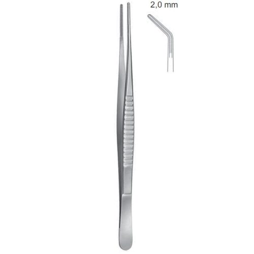 Penseta atraumatyczna De Bakey zagięta 2mm/200mm