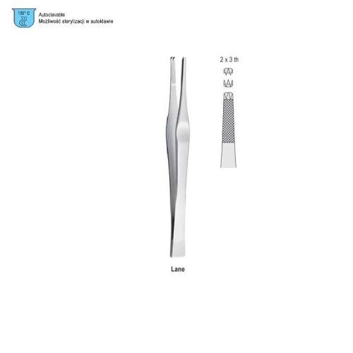 Penseta chirurgiczna Lane 2x3 ząbki 200mm