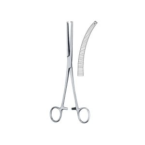 Kleszczyki naczyniowe Kocher zagięte 1x2 ząbki, 185mm