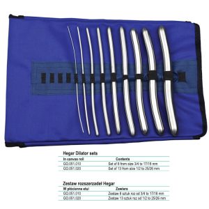 Zestaw rozszerzadeł Hegar 8 szt. (3/4-17/18mm) płócienne etui