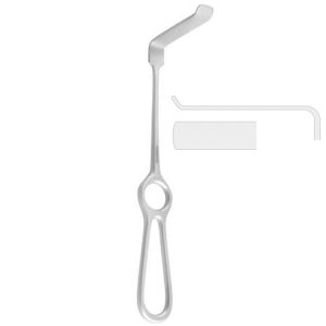 Retractor soft tissue Obwegeser flat upward 55x12mm, 220mm