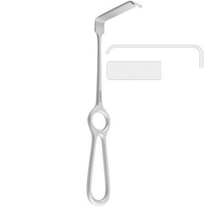 Retractor soft tissue Obwegeser flat downward 80x16mm, 220mm