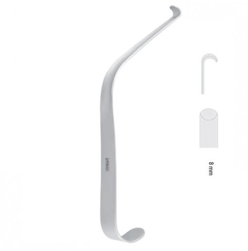 Retractor channel Obwegeser model-1 8mm, 165mm
