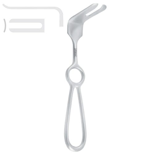 Retractor soft tissue Obwegeser with slit 60x22mm, 160mm