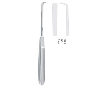 Elevator periosteal Tessier sharp 60° curved 6mm, 180mm