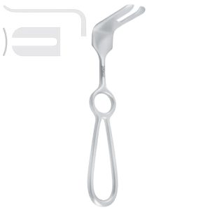 Retractor soft tissue Obwegeser with slit 75x14mm, 160mm