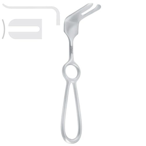 Retractor soft tissue Obwegeser with slit 75x14mm, 160mm
