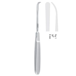 Elevator periosteal Tessier sharp 30° curved 6mm, 180mm