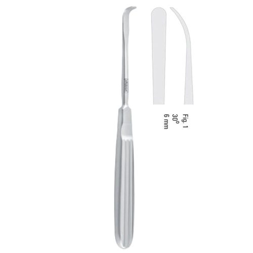 Elevator periosteal Tessier sharp 30° curved 6mm, 180mm
