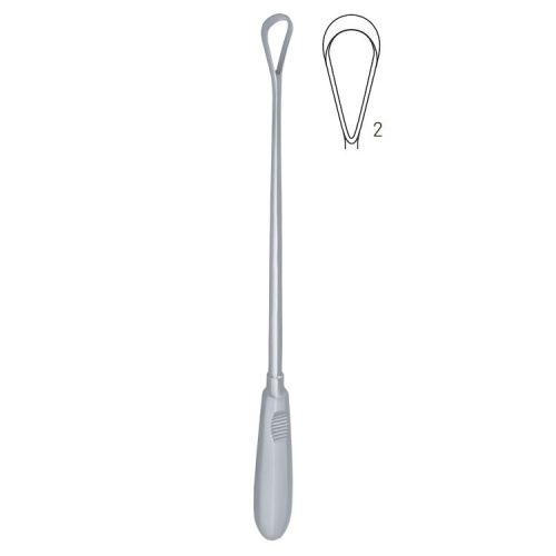 Skrobaczka maciczna Recamier ostra-sztywna 8mm 310mm fig.2