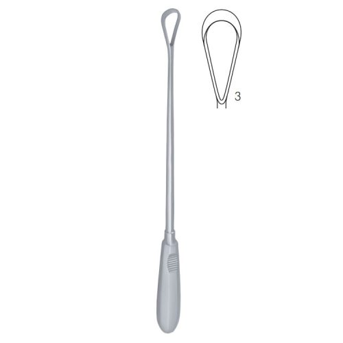 Skrobaczka maciczna Recamier ostra-sztywna 9mm 310mm fig.3