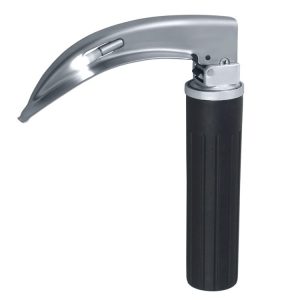 Jednorazowy zestaw laryngoskopowy McIntosh łyżka metalowa 130mm fig.3 żarówka LED + Midi uchwyt + bateria niesterylny