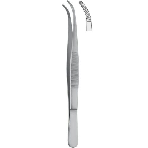 Penseta anatomiczna ząbkowana Falcon-Medium zagięta 200mm