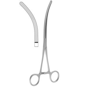 Kleszczyki zaciskowe jelitowe Doyen zagięte 230mm