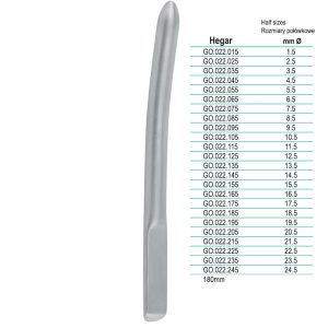 Rozszerzadło maciczne Hegar ø 13.5mm/180mm