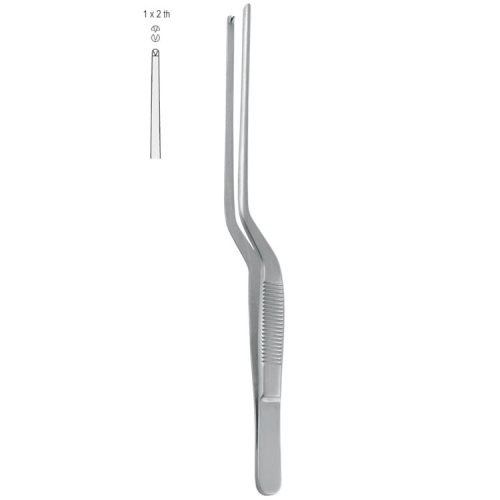 Penseta uszna chirurgiczna Jansen bagnetowa 1x2 ząbki 160mm