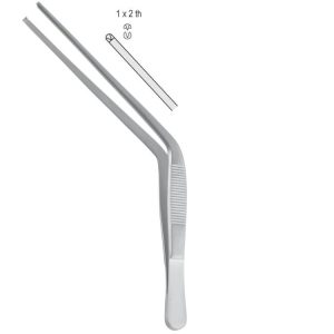 Penseta uszna chirurgiczna Troeltsch (Wilde) zagięta 1x2 ząbki 115mm