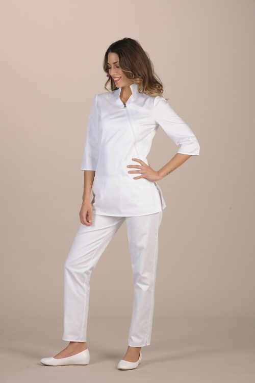 Nuraxi, bluza damska M3/4,Lev,biała L