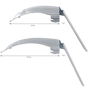 MacMove Zestaw laryngoskopowy ze zintegrowanym światłowodem (Max-Led rękojeść standard + łyżki fig.3, 4)