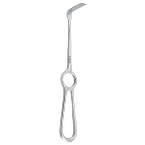 Retractor TMJ condyle Falcon serrated 40x10mm, 210mm