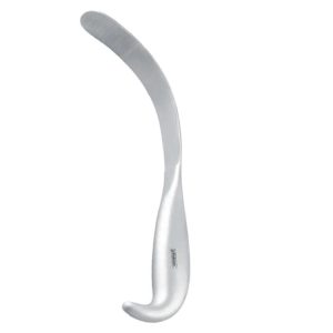 Depressor tongue Tessier curved 27mm, 205mm black