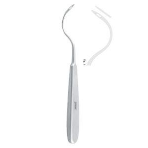 Awl illiac crest Tessier with eye curved 195mm