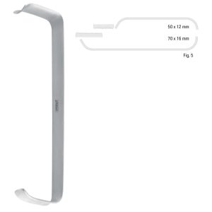 Retractor soft tissue Tessier serrated fig.5, 150mm