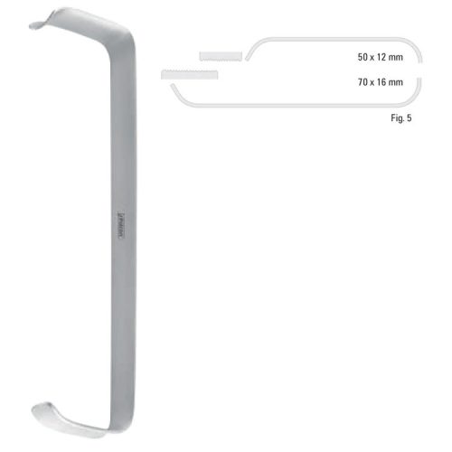 Retractor soft tissue Tessier serrated fig.5, 150mm