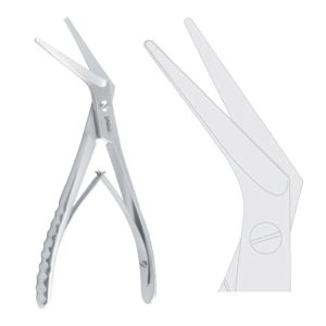 Shear bone/rib cutting Tessier serrated 45° angled 190mm