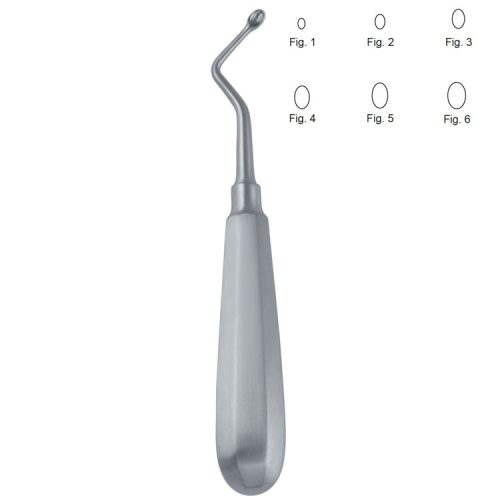 Łyżeczka kostna mod.USA prawa zagięta fig 6, 160mm
