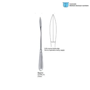 Nóż Segond do mięśniaków macicy zagięty 280mm