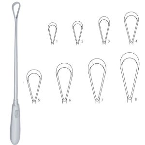 Zestaw skrobaczek Recamier ostrych-sztywnych od fig 1 do 8 (8 szt)