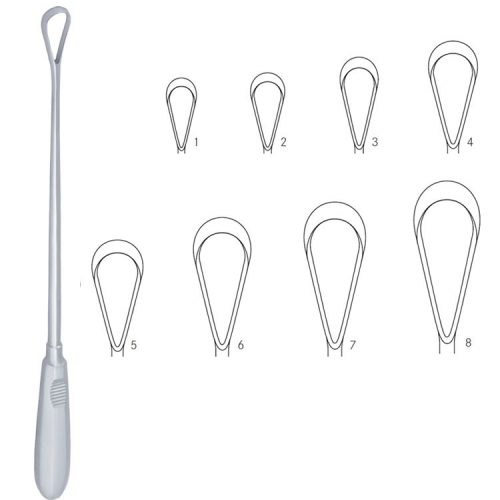 Zestaw skrobaczek Recamier ostrych-sztywnych od fig 1 do 8 (8 szt)