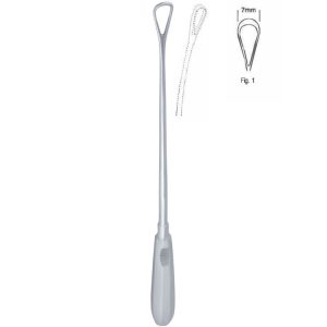 Skrobaczka maciczna Recamier tępa-giętka 7mm 310mm fig.1