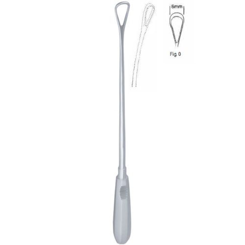 Skrobaczka maciczna Recamier tępa-giętka 6mm 310mm fig.0
