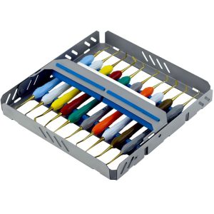Kaseta do sterylizacji na 10 instrumentów, niebieska
